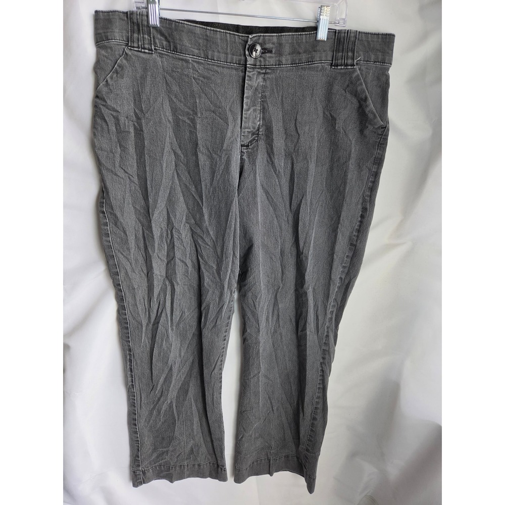 Lee No-Gap Waistband Pants Womens Gray Textured Straight Mid Rise